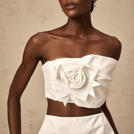 Malaya White Pleated Skirt Top Set Matching Kit