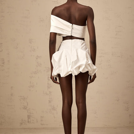 Malaya White Pleated Skirt Top Set Matching Kit
