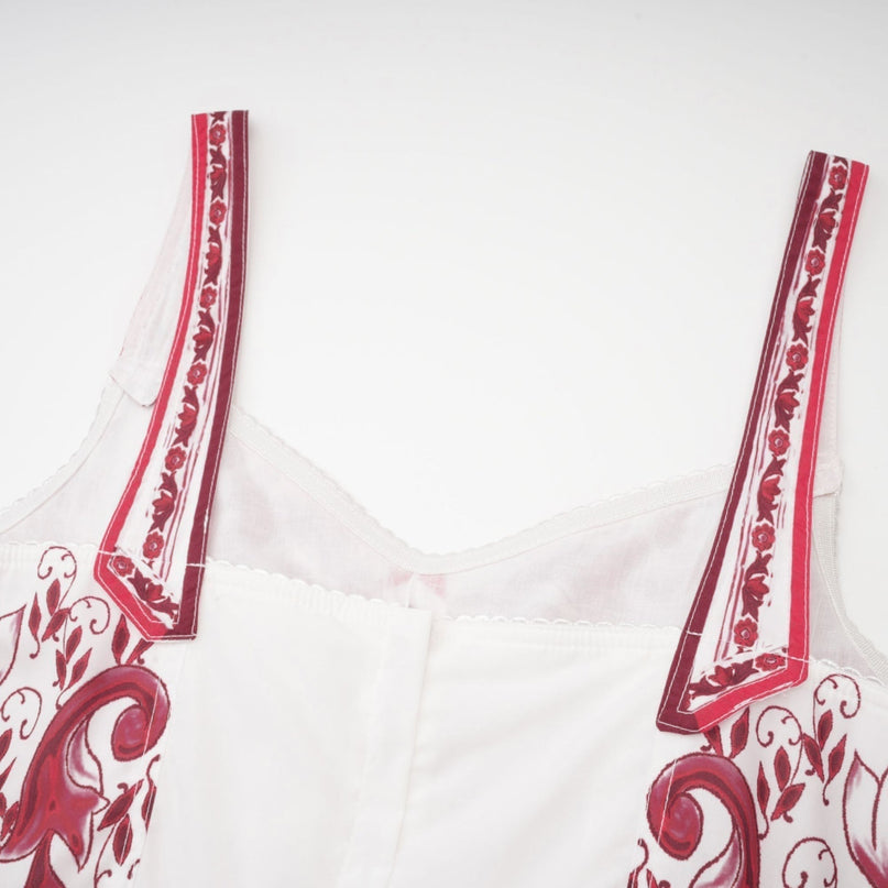 Malia Mini Dress Graphic Print Flare White & Red