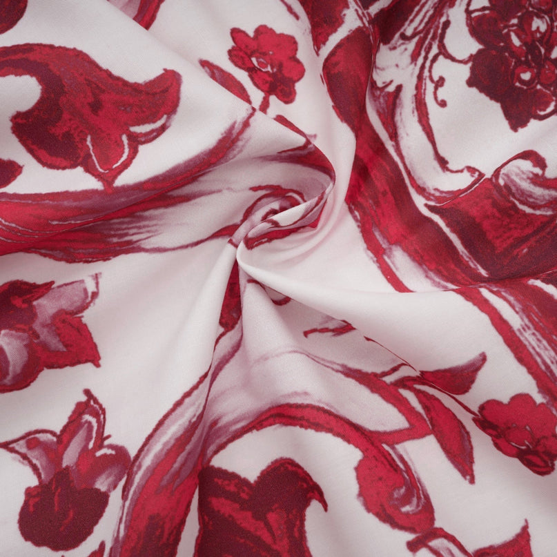 Malia Mini Dress Graphic Print Flare White & Red