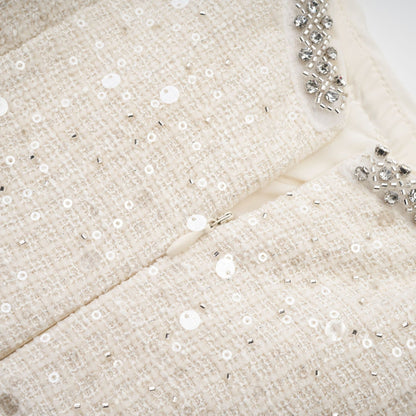 Manon blue tweed sequined mini dress