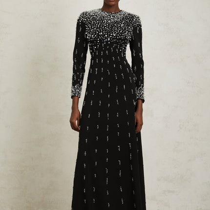 Margarita Black Embellished Maxi Dress