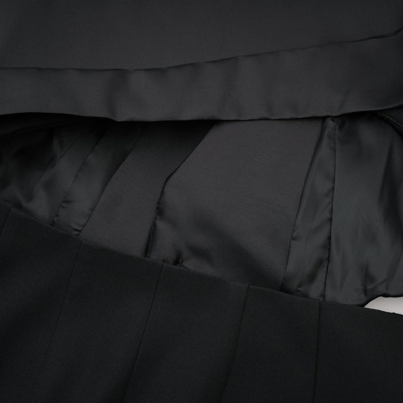 Mariangela Black Oversize Bow Tie Blazer with Peak Lapels and Cut-Out Design