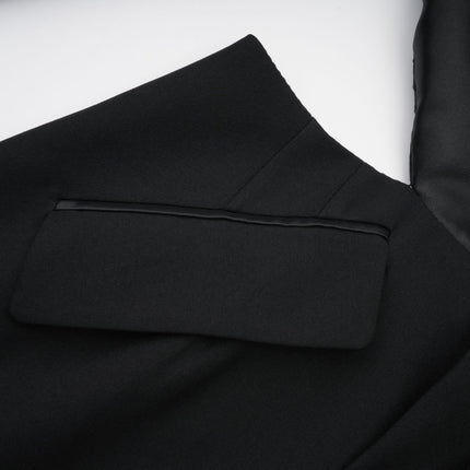 Mariangela Oversize Bow Tie Black Blazer