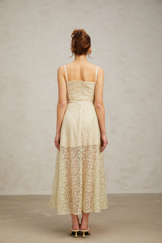 Marianna Light Green Floral Midi Dress