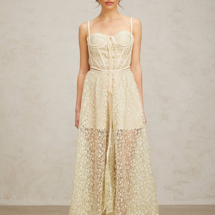 Marianna Light Green Floral Midi Dress