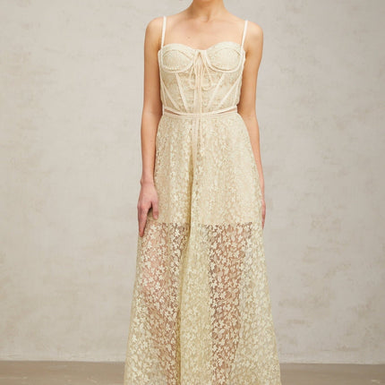 Marianna Light Green Floral Midi Dress
