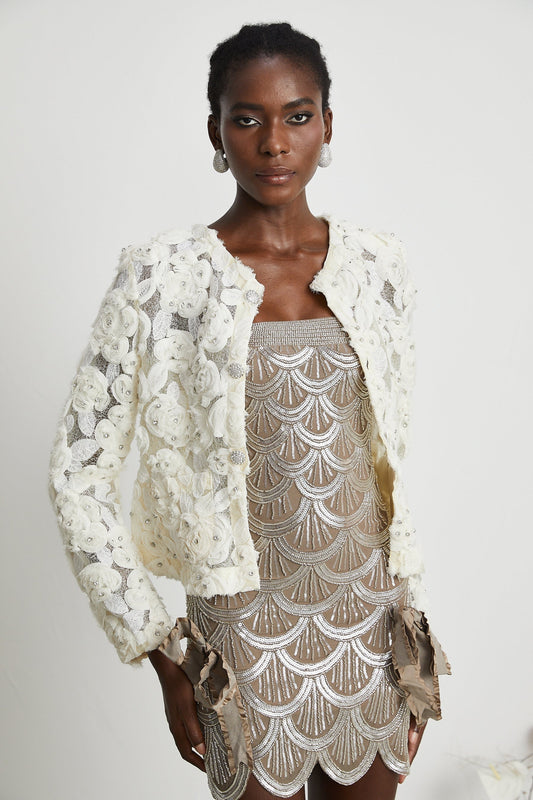 Marianne floralappliqué embellished jacket