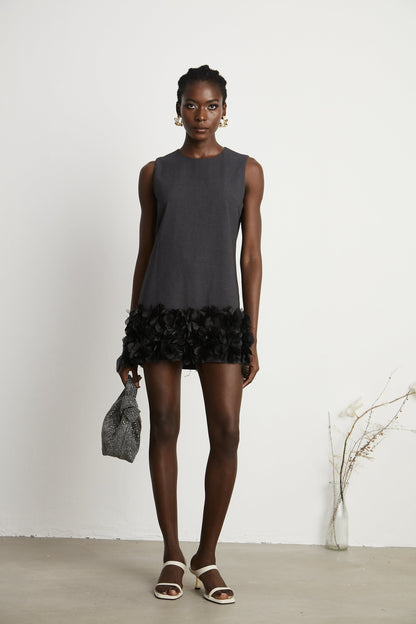 Marianne petaltrim wool mini dress