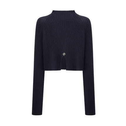 Mariarosa Dark Blue Knitted Matching Set Top and Dress