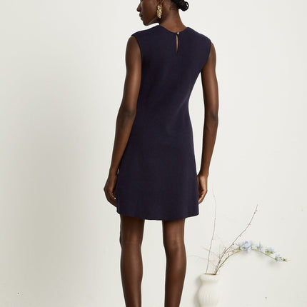 Mariarosa Dark Blue Knitted Matching Set Top Dress