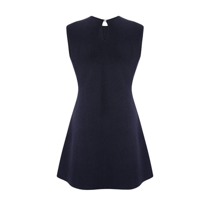 Mariarosa Dark Blue Knitted Matching Set Top Dress