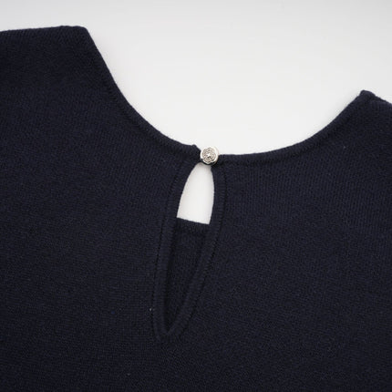 Mariarosa Dark Blue Knitted Matching Set Top Dress
