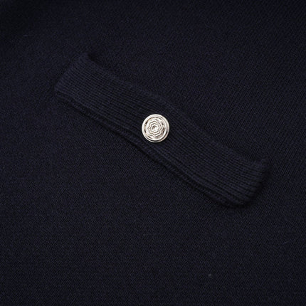Mariarosa Dark Blue Knitted Matching Set Top Dress
