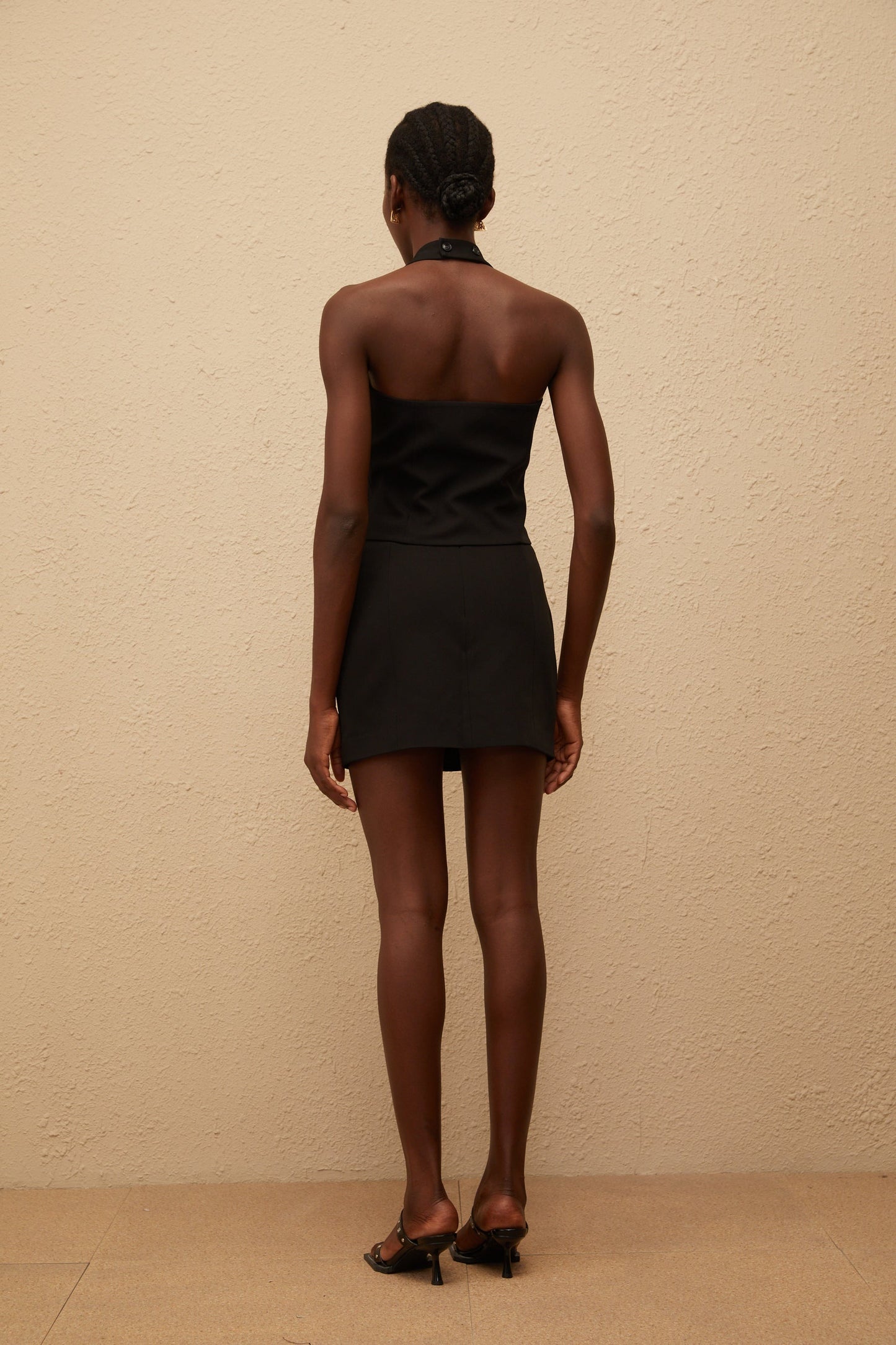 Marina Black Floral Appliqué Skirt