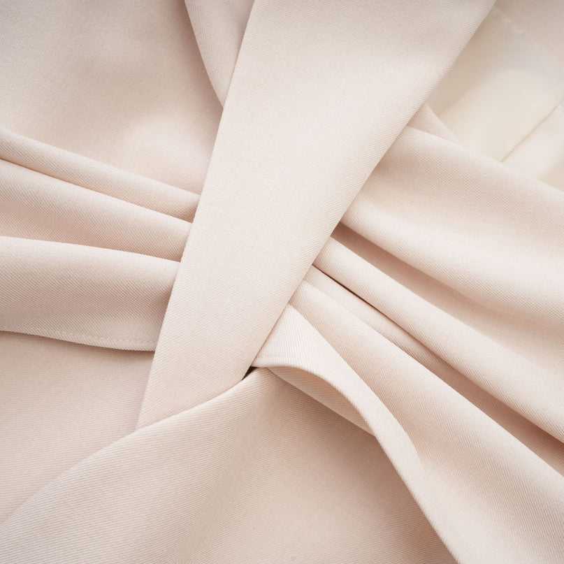 Marina Classic Jacket in Neutrals 100% Cotton with Scarf Detailing