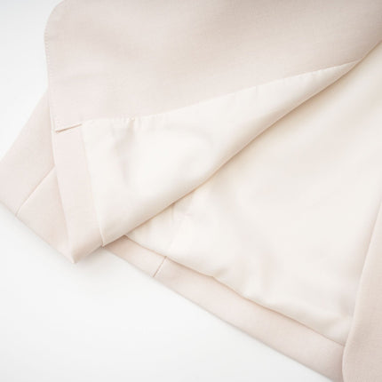 Marina Classic Jacket in Neutrals 100% Cotton Scarf Detailing Draped Design Straight Hem Concealed Button Fastening