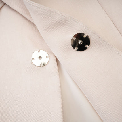 Marina Neutrals Classic Jacket 100 Percent Cotton Scarf Detailing Draped Design Straight Hem Concealed Button Fastening