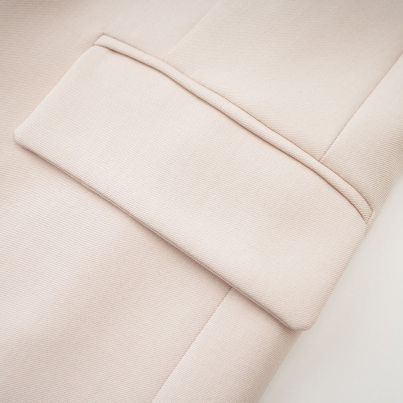 Marina Neutrals Classic Jacket 100% Cotton Scarf Detailing