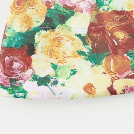 Marina White Floral Print Mini Dress Square Neckline Spaghetti Straps A-line Skirt Rear Zip Fastening Polyester Spandex Blend