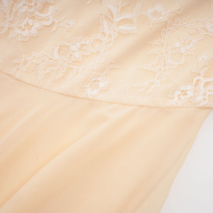 Mariolina Neutrals Sleeveless Midi Dress chiffon bustier lace detailing asymmetric hem rear zip fastening special occasions luxury style