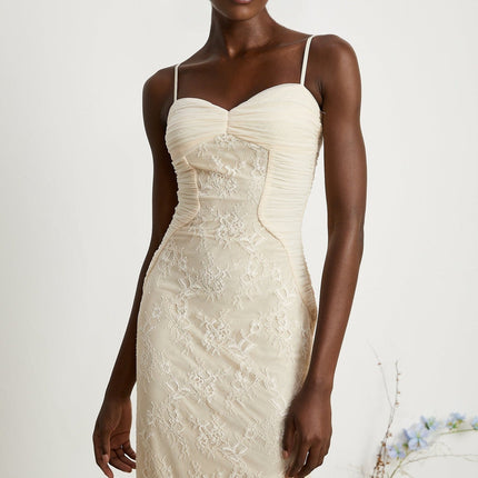 Mariolina Sleeveless Midi Dress in Neutrals