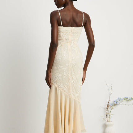 Mariolina Sleeveless Midi Dress in Neutrals