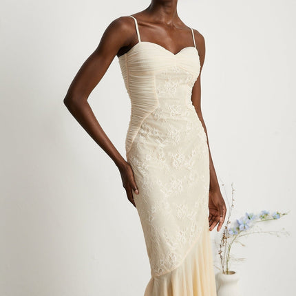 Mariolina Sleeveless Midi Dress in Neutrals