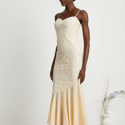Mariolina Sleeveless Midi Dress in Neutrals