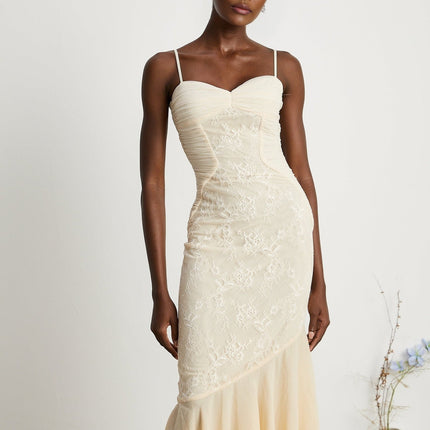 Mariolina Sleeveless Midi Dress in Neutrals