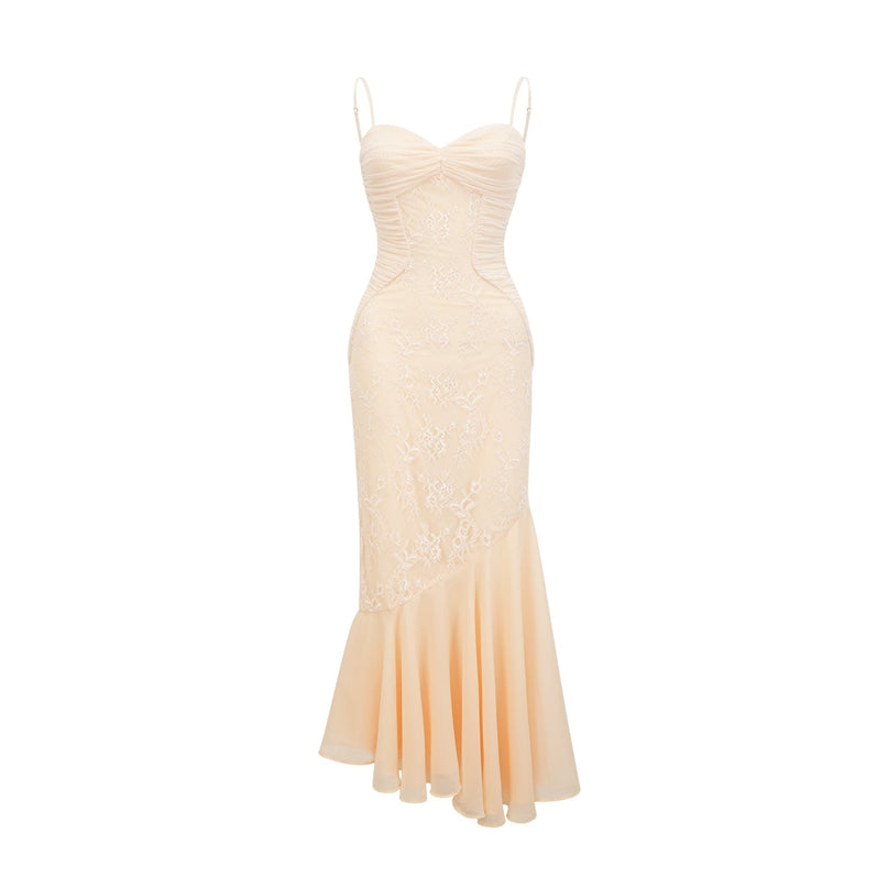 Mariolina Sleeveless Midi Dress in Neutrals