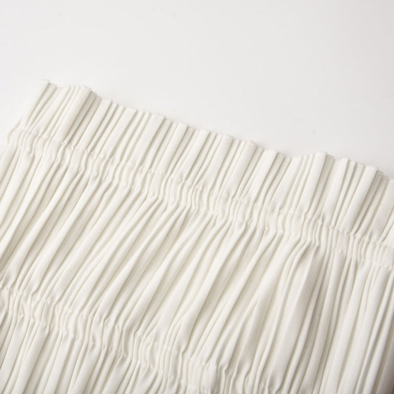 Mariuccia White Pleated Skirt Top Set