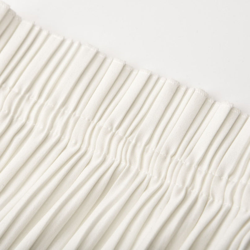 Mariuccia White Pleated Skirt Top Set 100 Percent Polyester