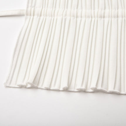 Mariuccia White Skirt Top Set Polyester Elegant Contemporary Pleats Side Slit