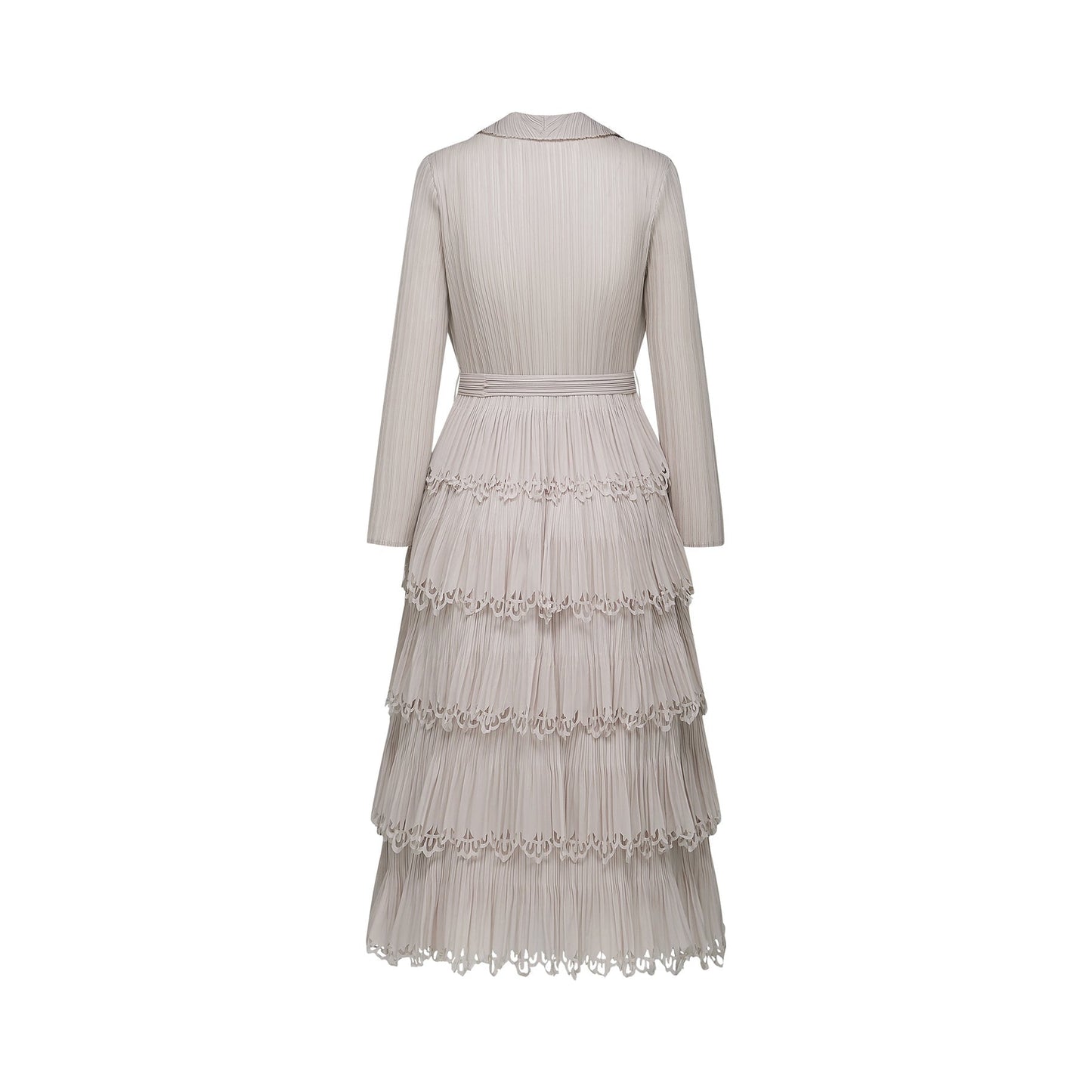 Marjolaine tiered pleated midi dress