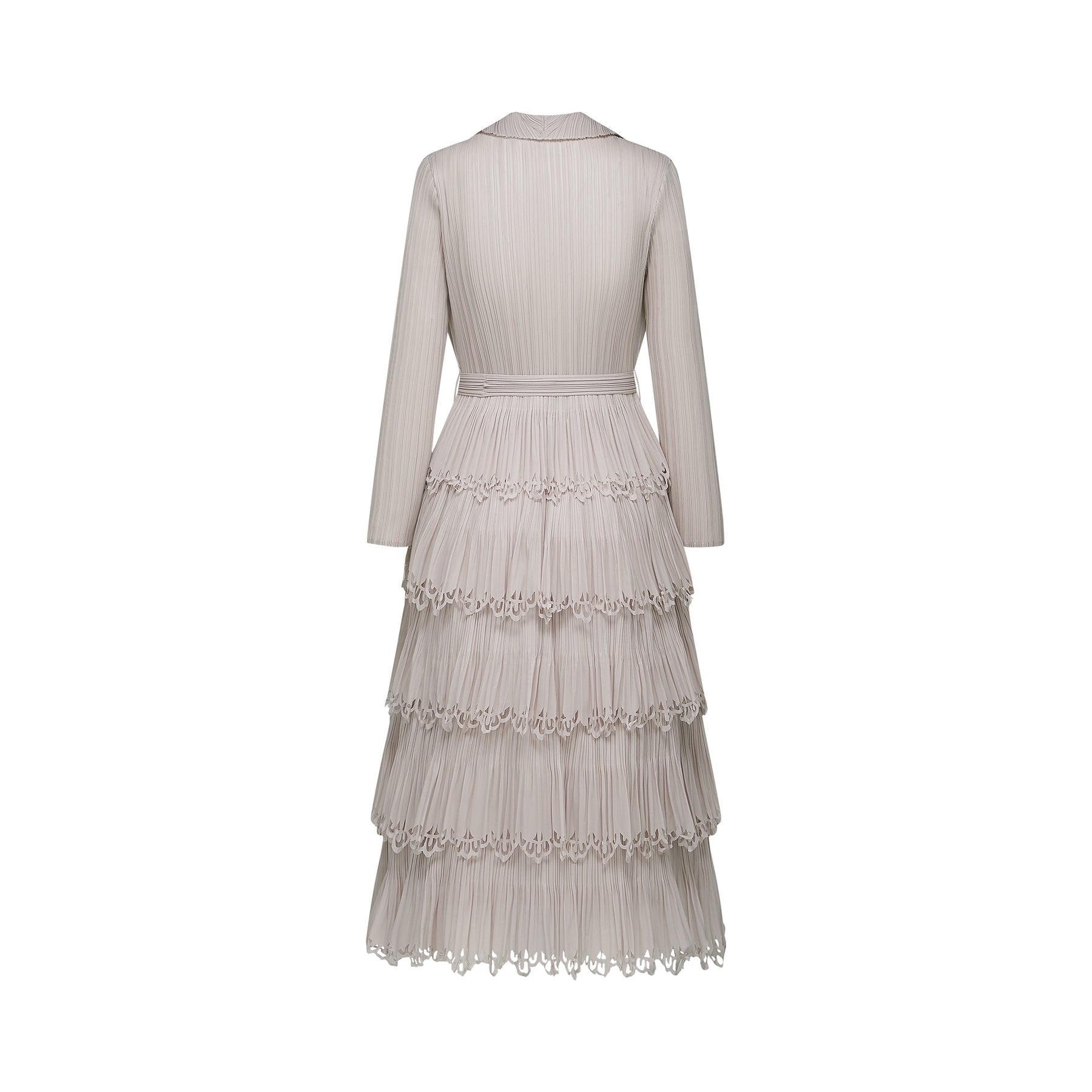 Marjolaine tiered pleated midi dress