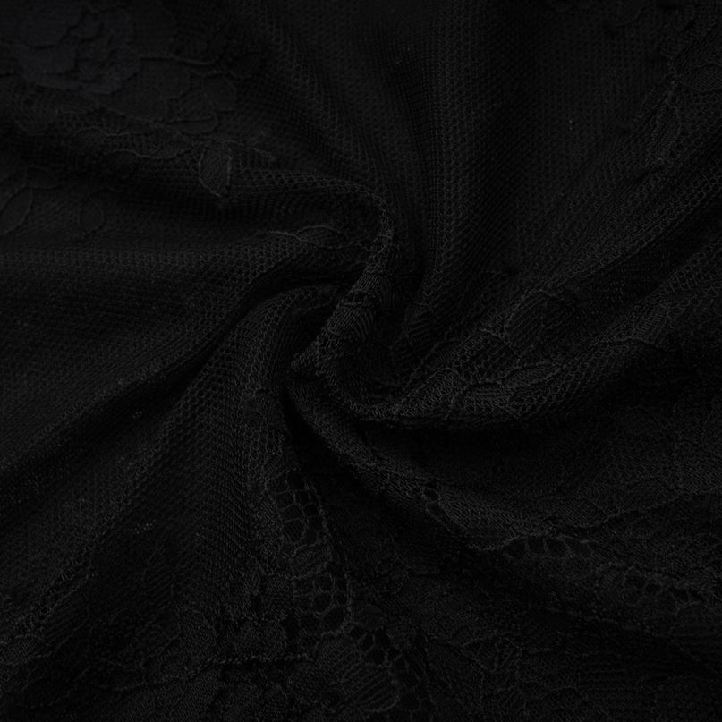 Marta Black Lace Crystal Maxi Dress