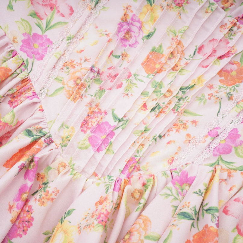 Marta Pink Floral Corset Mini Dress