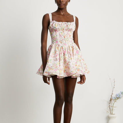Marta Pink Floral Mini Dress