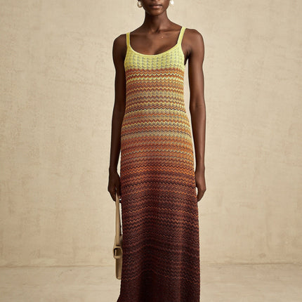 Martina Brown Gradient Maxi Dress