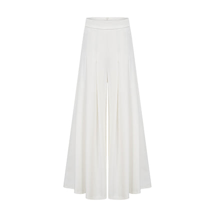 Mary White Asymmetric One-Shoulder Top and Culotte Trousers Set