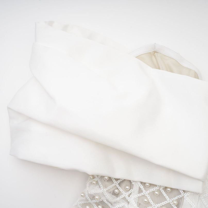 Maura fauxpearl offshoulder dress