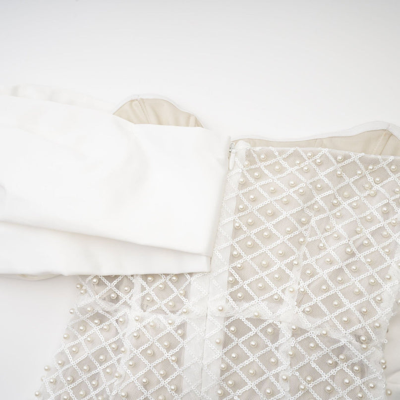 Maura fauxpearl offshoulder dress