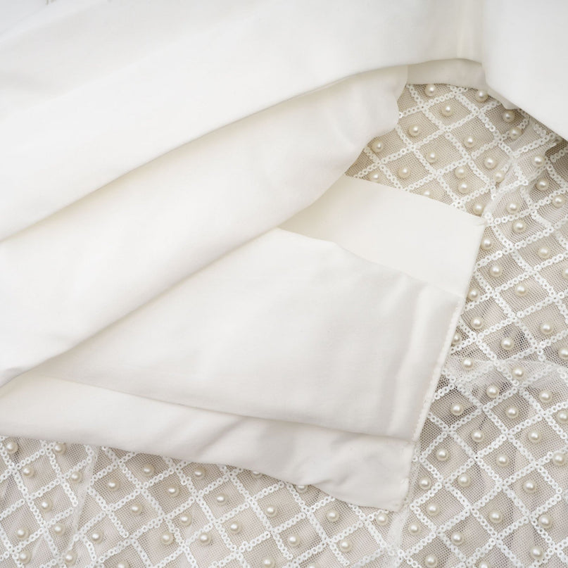 Maura fauxpearl offshoulder dress