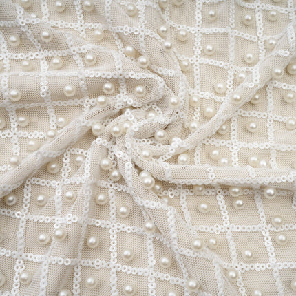 Maura fauxpearl offshoulder dress