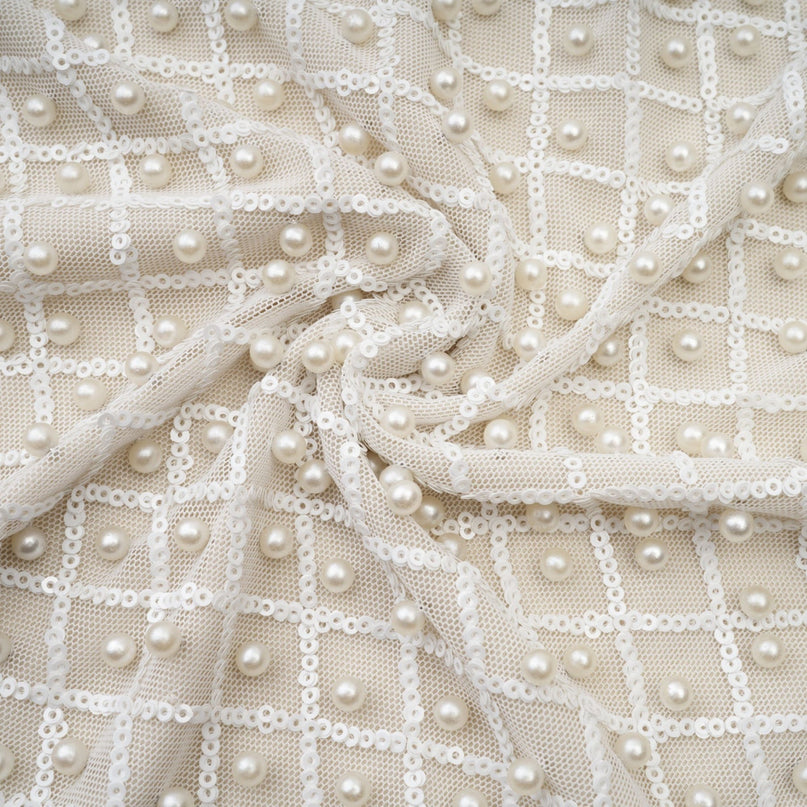 Maura fauxpearl offshoulder dress