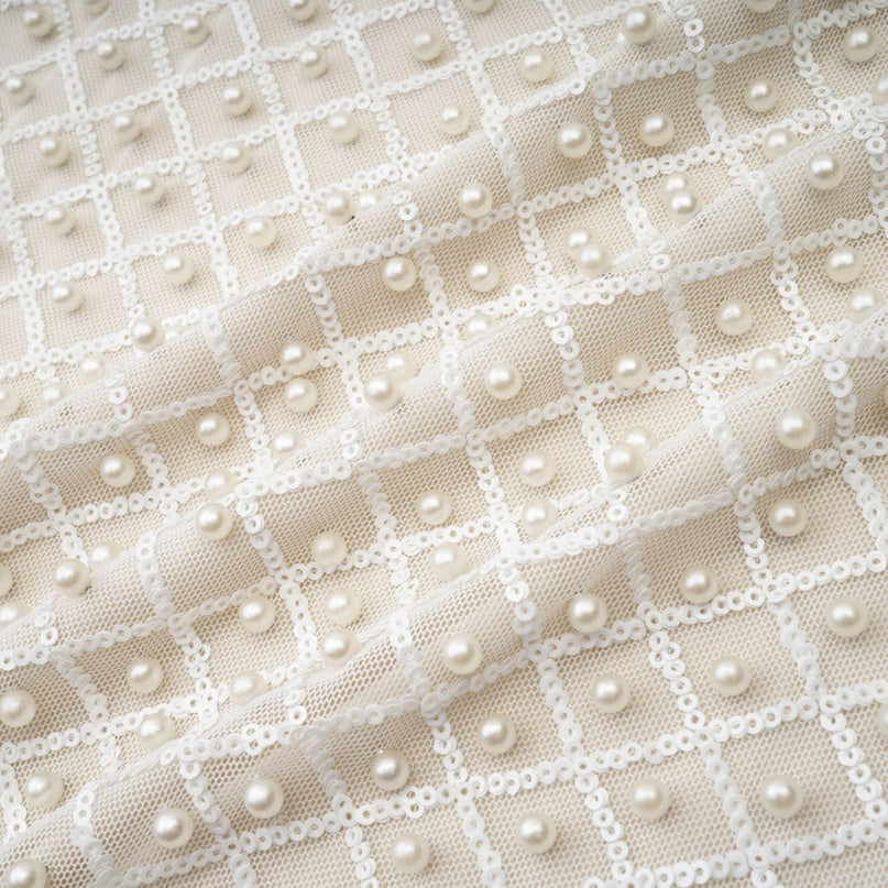 Maura fauxpearl offshoulder dress