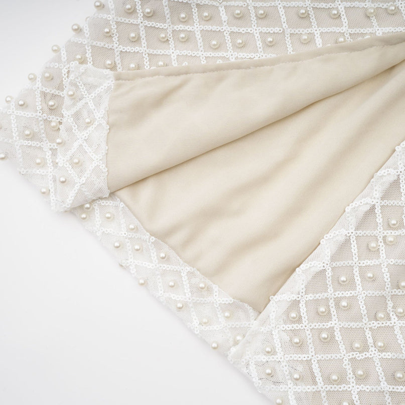 Maura fauxpearl offshoulder dress