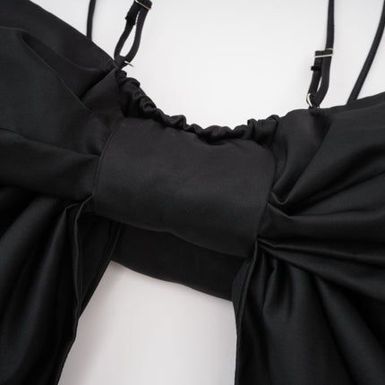 Maya Black Sleeveless Top with Bow Detail