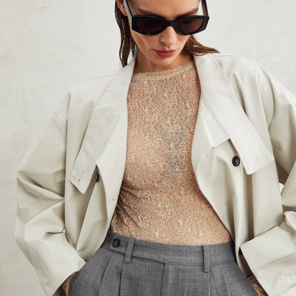 Mckenna Neutrals Luxe Top in 100 Percent Cotton